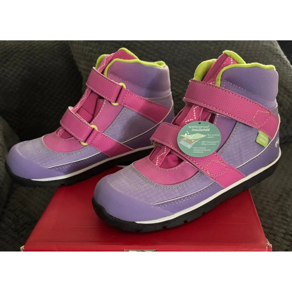 See Kai Run Atlas II WP/IN Kids Winter Boots Purple Pink Waterproof Insulated 2Y